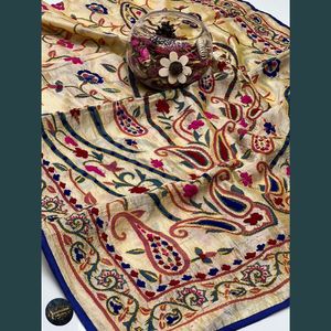 Ssumaira Présent Coton Soie Pholkari Multi Broderie Lourde Pleine Jaal Seulement Dupatta - Product Image 1