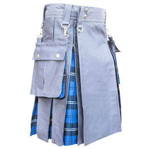 Kilt utilitaire écossais de haute qualité pour hommes avec sangles en cuir à fermeture logo personnalisé pour hommes - Product Image 2