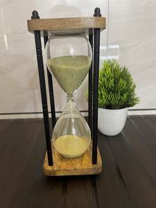 Sablier nautique en laiton Antique 7 '', support d'horloge de sable, sablier en bois, décoration pour l'école et le bureau - Product Image 3