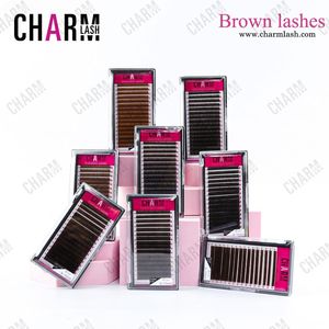 Pestañas postizas de colores a granel, suministros de extensión de pestañas, Etiqueta Privada, fabricante OEM ODM, color marrón oscuro, 0,05, 0,07, 0,1 - Product Image 6