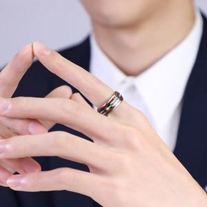 Coloré ormeau coquille en acier inoxydable anneau incrustation à la mode mariage fiançailles bandes fêtes anniversaires cadeau - Product Image 4