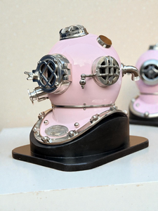 <b>PINK</b> Vintage Brass Diving Helmet Decorative Showpiece | Antique Nautical Deep Sea Diver Helmet - Product Image 5