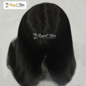 REGENT Premium mano atada trama recta onda Natural señoras tupé indio Remy pelo Mono PU Base personalizable embalaje Stock - Product Image 4