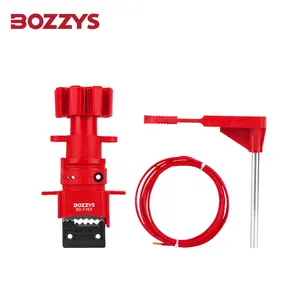 BOZZYS Red Industrial Universal Valve Lockout With 1 Arm And Coated Cable For Lock Out All Types Of Valves
