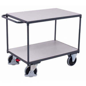 Variofit Heavy ESD <b>Table</b> Cart 500 kg Capacity Solid Rubber Tires 2 Loading Areas Durable Metal Tool Cart - Product Image 1