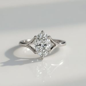 10K Lab Grown Diamond Ring pour femmes ovale coupe bijoux fins élégant bague de fiançailles bijoux à la mode cadeau - Product Image 1