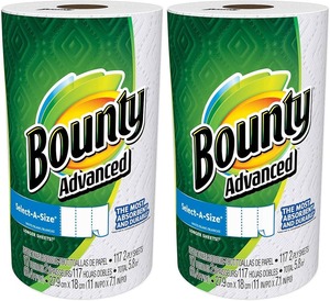 Factory price Bounty Select-A-Size <b>Paper</b> Towels, White, 8 Double Plus Rolls = 20 Regular Rolls - Product Image 1