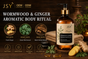 Huile de massage au gingembre et à l'armoise <span class=keywords><strong>JSY</strong></span>, huile essentielle végétale hydratante chauffante pour le corps entier, massage du dos, Gua Sha, marque privée OEM ODM - Product Image 2
