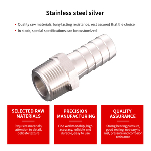 Tùy Chỉnh Mỹ Ống Côn Chủ Đề Nhiệm Vụ Nặng Nề Bền Thép Không Gỉ 3/4 "Hose Barb Để 3/4" Nam Npt - Product Image 2