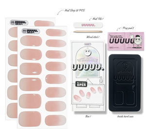 Ongles en gel pressés coréens UUUUU UGN154 Peach Ombre 100% qualité salon réelle, vegan, sans cruauté, non toxique, personnalisables, autocollants pour ongles - Product Image 2