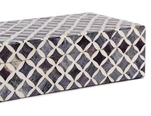 Caja de incrustaciones de resina artesanal hecha a mano para decoración del hogar, organizador de joyas, patrones elegantes con acabado liso, forma rectangular, MOQ, 2 uds. - Product Image 3