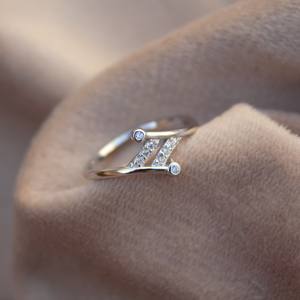 925 Sterling Silver Minimalist Thin Ring with CZ Fine Dainty <b>Wedding</b> Party <b>Accessory</b> for Women's Anniversaries - Product Image 4