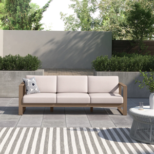 Lineage Corporation Gavina 91,5 ''Rectángulo ancho Eucalyptus Chesterfield Patio Sofá Diseño convertible para uso en apartamentos - Product Image 2