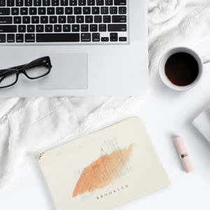 Sac de rangement cosmétique en toile de coton Brooklyn Cityscape, moderne, portable, écologique, avec logo personnalisé, en matériau PC - Product Image 3