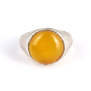 Anillo Redondo de Plata de Ley 925 para Hombre con Incrustaciones de Ámbar Sintético y Turquesa, Engaste en Bisel, 9.6g de Peso, para Uso Diario - Product Image 5