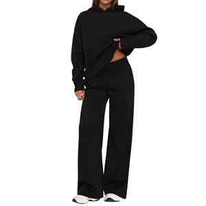 Vente en gros Survêtement de détente pour femmes à ombre unie avec coupe aux épaules tombantes et sensation de lumière nuageuse pour un style polyvalent - Product Image 6