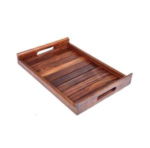 Bandejas para servir con forma rectangular de madera Sheesham para mesa de comedor (pulgadas) - Product Image 4