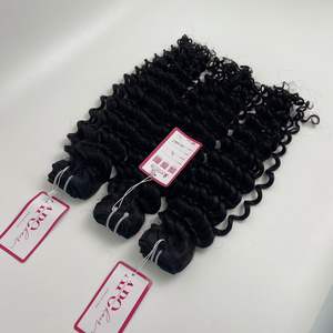 ผมต่อจากเรมียาว100% 22นิ้วสีธรรมชาติคลื่นลึกโมเดลผมมนุษย์สี1B - Product Image 3