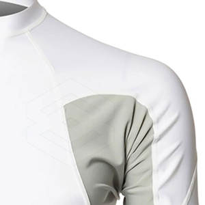 Protectores contra sarpullidos de color gris liso para hombres de calidad superior hechos con spandex/poliéster al por mayor - Product Image 5