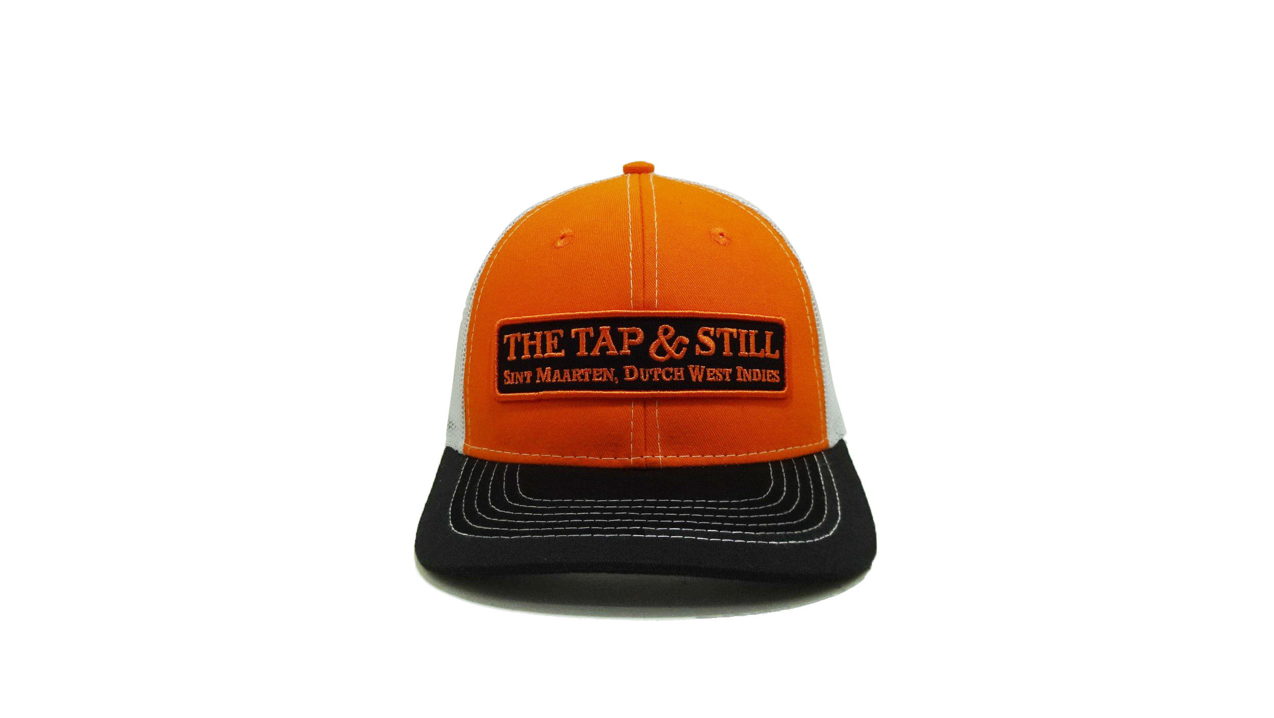 Black/orange/white mesh