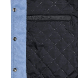 แจ็คเก็ตเบสบอลขนแกะสำหรับผู้ชายเสื้อครอปปักลายตัวอักษรโลโก้ออกแบบได้ตามต้องการ - Product Image 4