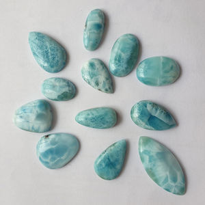 1 unidad de Larimar Natural 25x18mm pera cabujón 18 Cts Iroc ventas alta calidad genuina piedras preciosas sueltas cabina al por mayor US $8,5 - Product Image 5