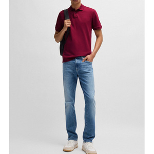 Camiseta Polo de Verano Personalizada al por Mayor, Camiseta Polo de Algodón Elástico Ajustada Roja de Alta Calidad con Marca Personalizada - Product Image 1