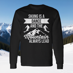 T-shirt à manches longues pour le ski, produits de ski avec motif 'Le ski est une danse' - Product Image 3