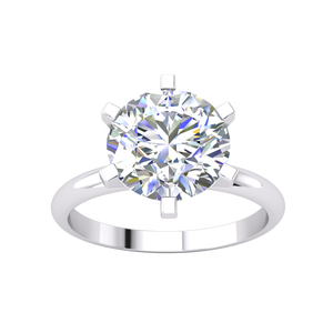 Bague de luxe pour femme en or jaune et blanc 9 carats, design classique, avec diamant rond taille brillant de 2,1 carats, cultivé en laboratoire, clarté VS, couleur EF - Product Image 4