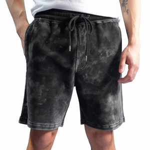 Los últimos pantalones cortos lavados French Terry transpirable 100% algodón Streetwear Vintage Sun Faded Acid Wash Shorts para hombres - Product Image 1