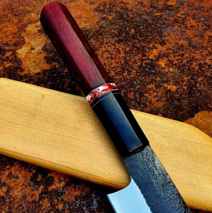 Couteaux de chef professionnels PRESTIGE BLADES, couteau de chef de 8 pouces, manche en bois stable japonais en résine, acier Damas, durable, fait à la main, supplémentaire - Product Image 4