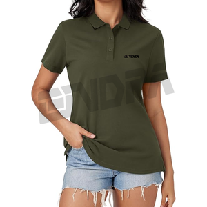 Elégant polo vert olive pour femme, tissu doux et respirant, coupe élégante, vêtement quotidien, idéal pour le travail, les voyages ou le style décontracté moderne - Product Image 1