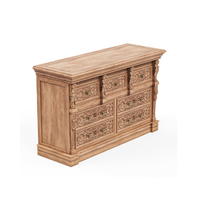Vente en gros Premium Brisbane en bois d'acajou sculpté à la main Commode de chambre à coucher à 7 tiroirs avec des promesses de construction robustes d'Indonésie