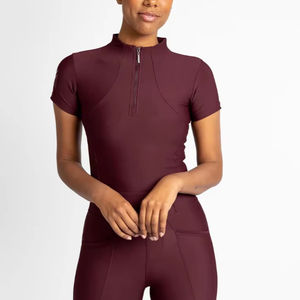 Camiseta Deportiva de Capa Base para Mujer, Ligera, de Manga Corta, Transpirable, de Tela Elástica, para Montar a Caballo, Servicio OEM - Product Image 1