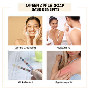 Green <b>Apple</b> Melt Pour Soap Base Handmade Flakes Solid Bath/Toilet Soap Lemon Whitening Including Green <b>Tea</b> Milk for Skin Care - Product Image 4