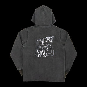 Sweat à capuche ample en coton coupe classique, design OEM, logo personnalisé, pour homme, hiver, molleton épais - Product Image 6