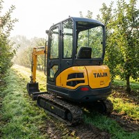 TAIJIN 2.5 Ton Mini Excavator Crawler - Peralatan Konstruksi Efisiensi Tinggi Mesin Pompa Gear PLC Bearing untuk Pembersihan Lahan Pertanian