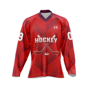 Vêtements de hockey sur glace personnalisés OEM d'usine, impression par sublimation, uniformes pour adultes, maillot de hockey sur glace de terrain - Product Image 5