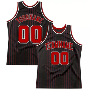 Uniforme de baloncesto personalizado camiseta de baloncesto negro y rojo cualquier color hombres mujeres camisetas de baloncesto - Product Image 5