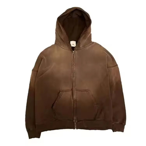 Sudaderas con capucha vintage con logotipo personalizado, chándal lavado con ácido para hombre, chándal Unisex de talla grande, conjunto de Jogger 100% algodón para invierno OEM - Product Image 2