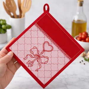 Heat-Resistant Cotton Linen <b>Pot</b> <b>Holder</b> Soft Quick Dry Printed Lace Design <b>Pot</b> <b>Holder</b> Set for Cooking and Baking - Product Image 2