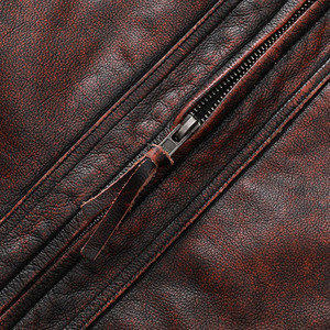 แจ็กเก็ตมอเตอร์ไซค์ย้อนยุคสำหรับผู้ชายแจ็คเก็ตหนังแขนยาวให้ความอบอุ่นในฤดูหนาวคอตั้งบอมเบอร์คลับแจ็คเก็ตลำลอง - Product Image 6