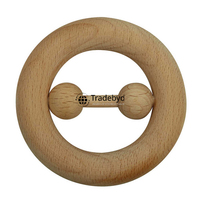 Hochet sensoriel pour bébé en bois naturel fait main de qualité supérieure, écologique, non toxique et sûr pour les nourrissons par Tradebyd