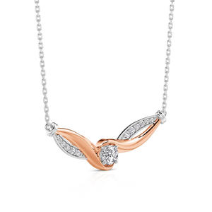 Jeulia Amore ริบบิ้นบิดสองสีสร้อยคอชั้นแฟชั่น - Product Image 2