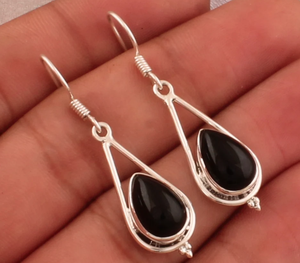 Good Quality Blue Hydro 10x14mm <b>Long</b> Pear Shape Gemstone 925 Sterling Silver Gold Plated <b>Earring</b> Handmade Dangle Wedding Jewelry - Product Image 3