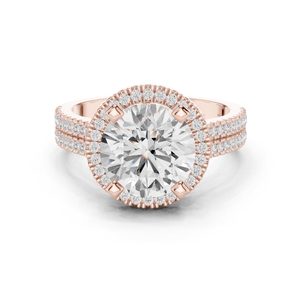 Anillo de moissanita de 10K con diseño de Halo oculto Joyería de lujo - Product Image 2