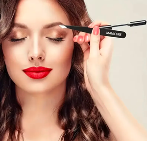 Juego de pinzas para cejas de acero inoxidable profesional, 4 Uds., inclinado, gran precisión, depilación Facial encarnada, bolsa de uso de belleza - Product Image 5