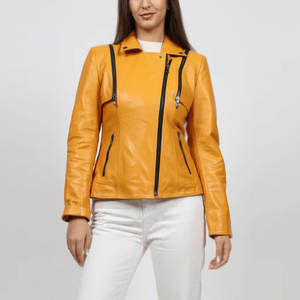 Chaqueta de Cuero para Mujer, Nuevo Estilo, en Venta, Diseño Personalizado, Color Sólido, Chaquetas de Cuero de Moda para Mujer - Product Image 1