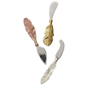 बहु-रंग पनीर चाकू सेट पंख पैटर्न संभालती छोटे पनीर चाकू Charcuterie उपकरण कस्टम Housewarming उपहार गर्म बेच