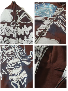 High Quality Pullover <b>Hoodie</b> for <b>Men</b> Women Custom <b>Black</b> Cotton Unique Letter Print Fashion Casual Wear Loose Fit Crocheted Weave - Product Image 5